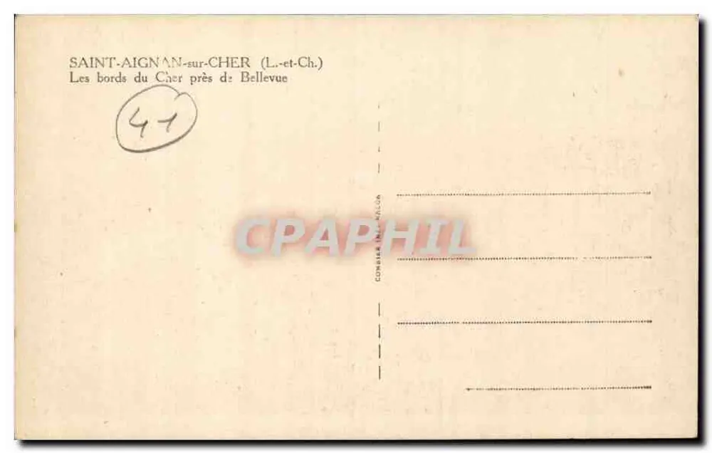 Saint-Aignan-sur-Cher — Die Ufer des Cher bei Bellevue — Dism - Rückseite