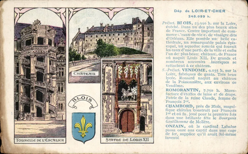 BLOIS — Schloss, Treppenturm, Statue von Louis XII — Sonderausgabe Pastilles Valda - Vorderseite