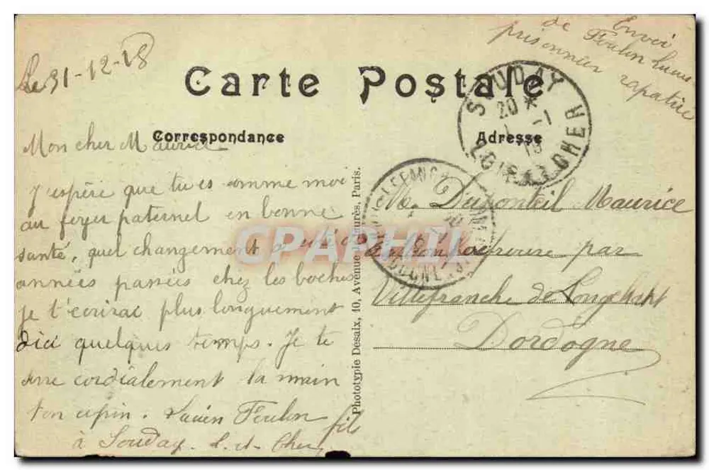 Souday (L.-et-C.) — Castelo de La Cour — Fototipia Desaix - Verso