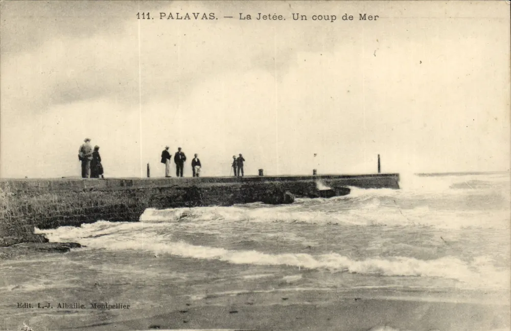 Palavas — A Ponte. Um Corte de Mar — Edit. L.-J. Albaille, Montpellier - Frente