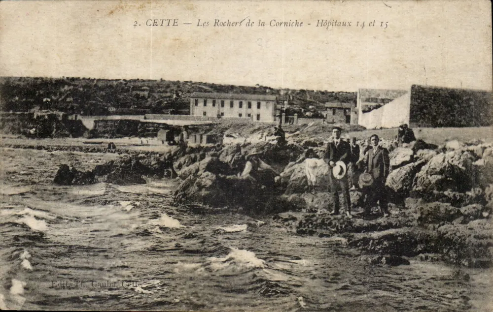 CETTE — Die Felsen der Corniche — Krankenhäuser 14 und 15 — Edit. Th. Gaubert, Cet - Vorderseite
