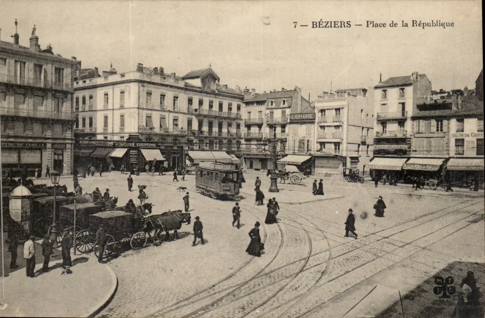 Béziers — Praça da República — editor desconhecido, n°7 - Frente