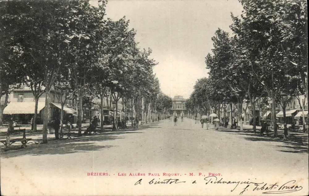 Béziers - Les Allées Paul Riquet — M.P. Fot. J. Debât-Crisa - Vorderseite