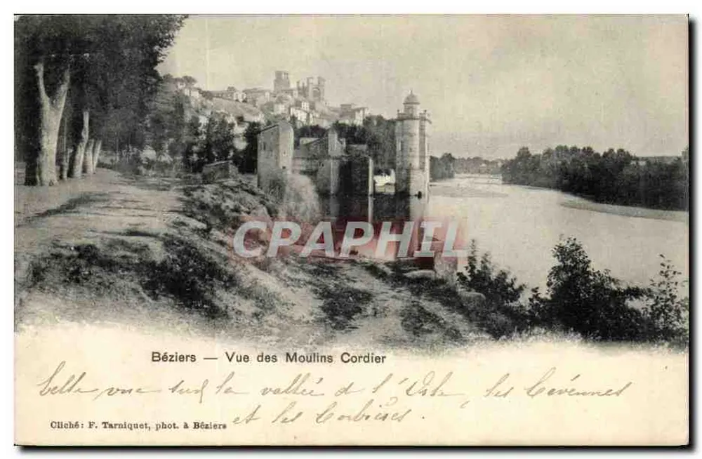 Béziers — Ansicht der Cordier-Mühlen — F. Tarniquet, Foto in Béziers - Vorderseite