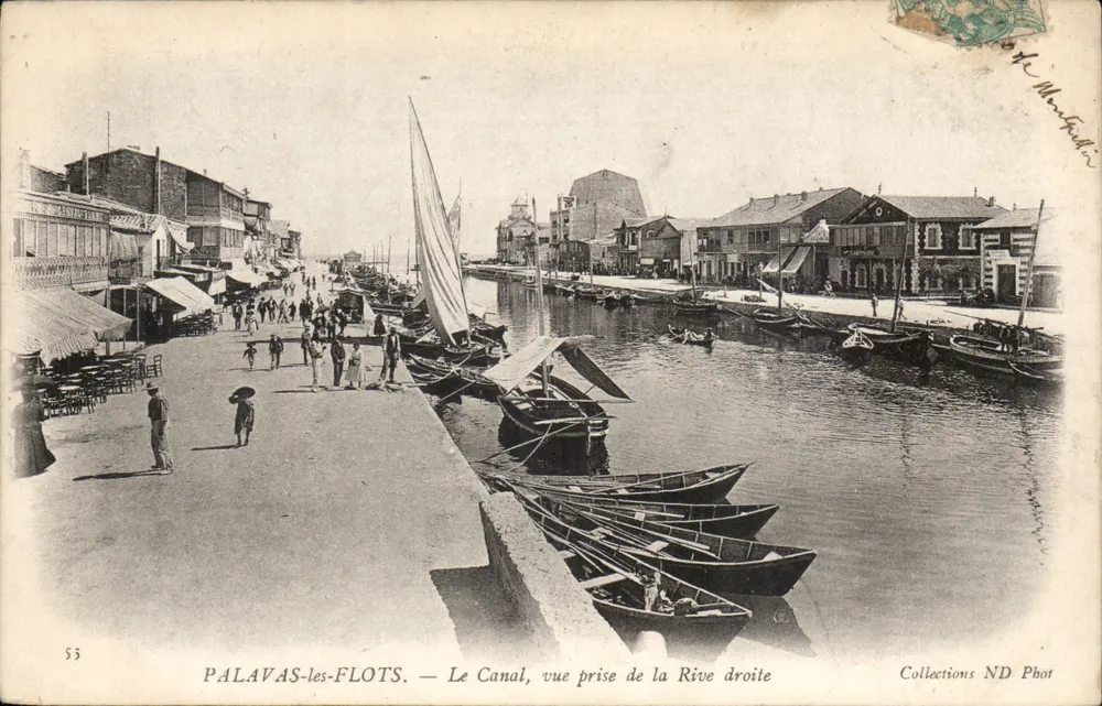 Palavas-les-Flots — Der Kanal, Ansicht vom rechten Ufer — Collections ND Phot - Vorderseite
