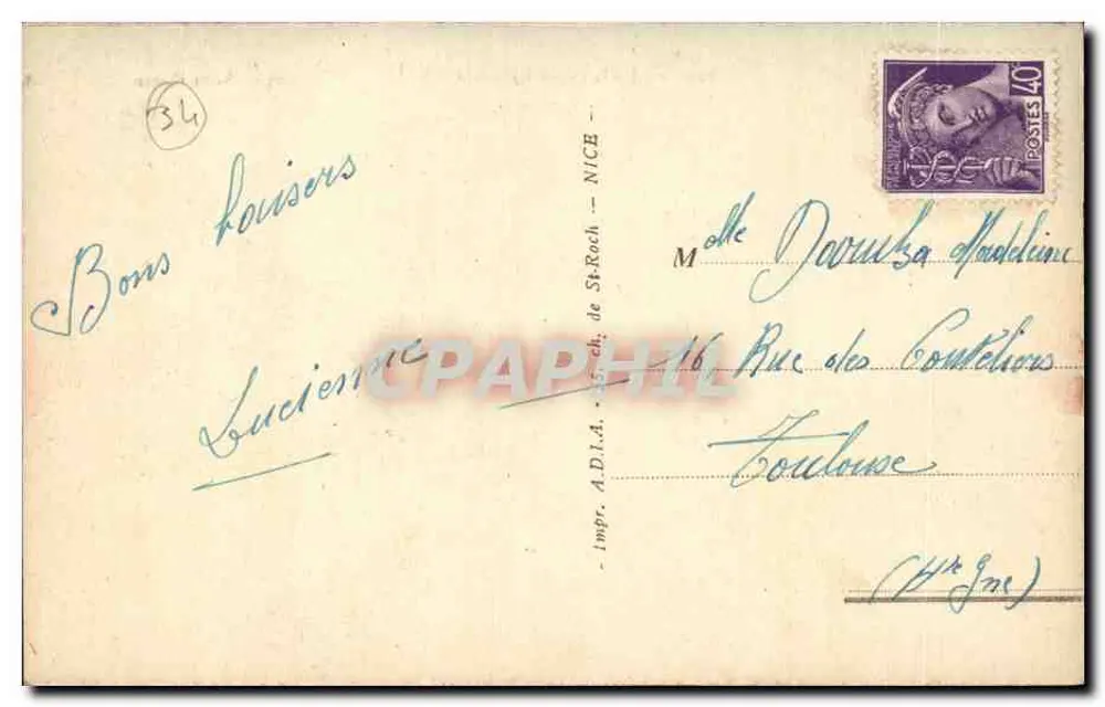 Palavas-les-Flots — Instituto Marítimo Saint-Pierre — editor A.D.I.A. de St-Raphaël, n°1 - Reverso