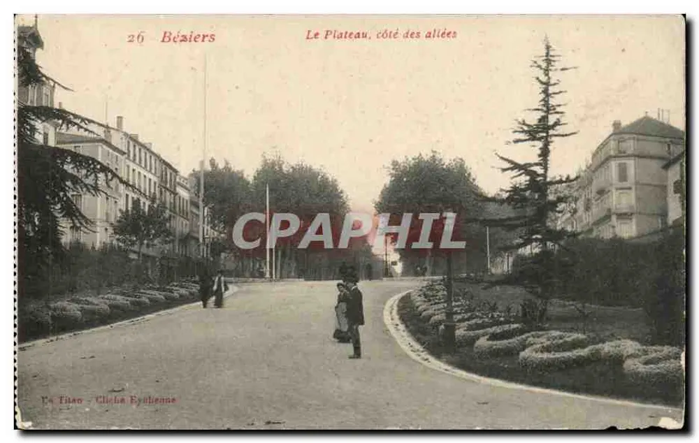 Béziers — Der Plateau, Seite der Alleen — Édition Titan, cliché Eylienne, n°26 - Vorderseite
