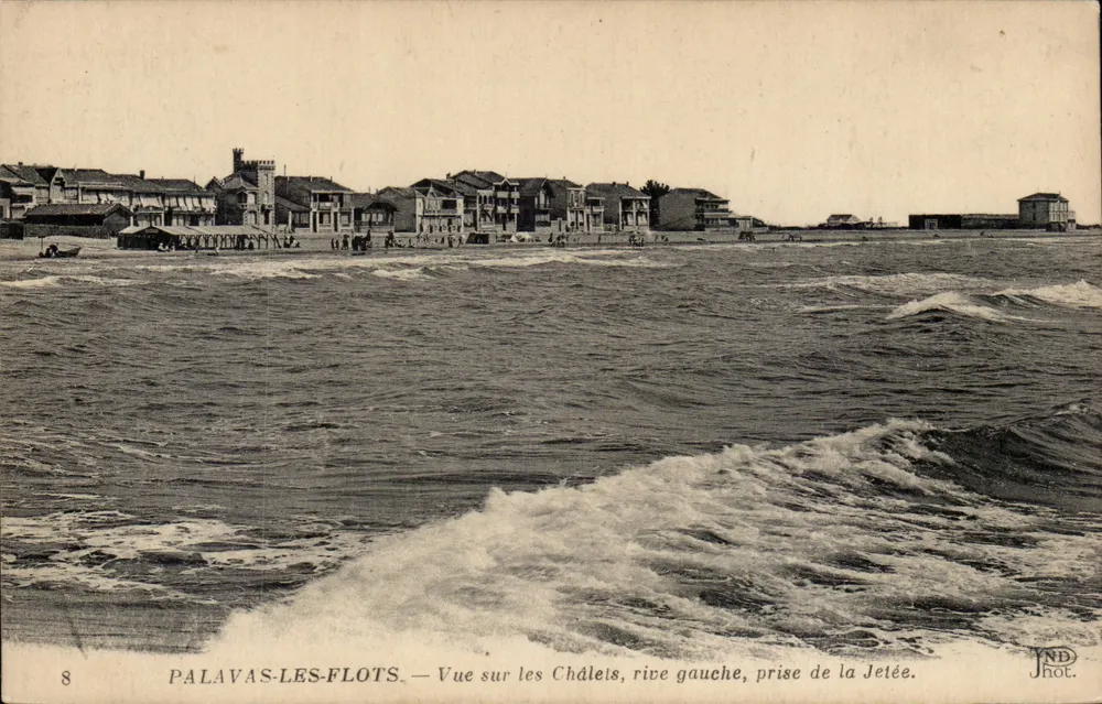 Palavas-les-Flots — Ansicht der Châleis, linken Ufer, vom Jetée aus — JND Phot. - Vorderseite