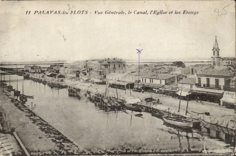 Palavas-les-Flots — Allgemeiner Blick, der Kanal, die Kirche und die Teiche — Edit. J. Chapardère Paris - Vorderseite