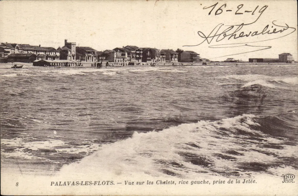 Palavas-les-Flots — Ansicht der Chalets, linken Ufer, vom Jetée — ND Phot. - Vorderseite