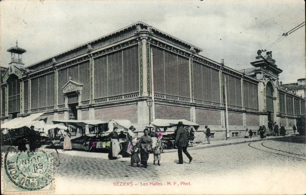 Béziers — Les Halles — M. P., Fot. - Frente