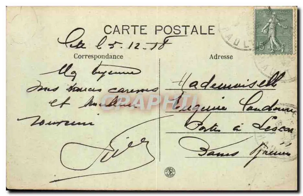 Gette - Estação Balnear — Rue Nationale — Editor P. Mourou - Verso