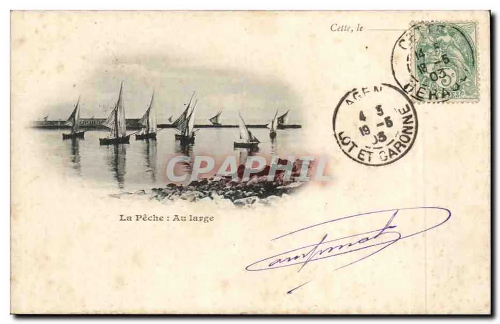 A Pescaria: Ao longe — Cette, Lot-et-Garonne — editor não identificado - Frente