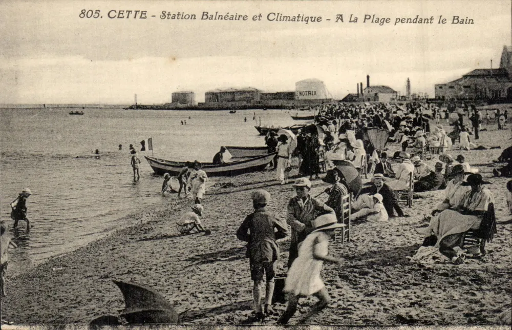 CETTE - Bäder- und Klimastation - Am Strand während des Bades - Vorderseite