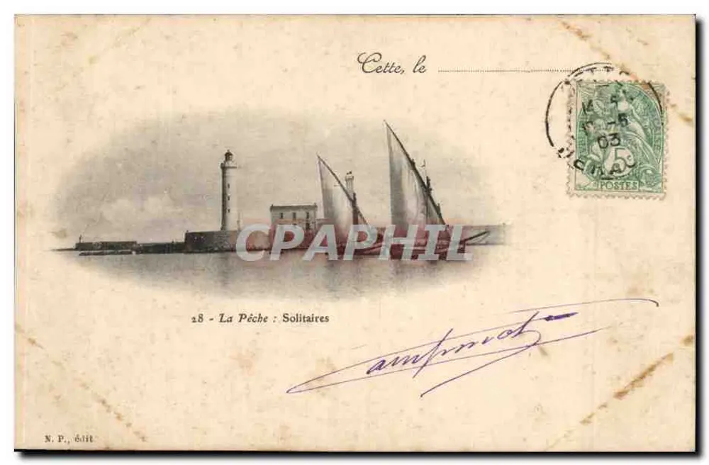 La Pêche : Solitaires — Editor N.P. édit, n°28 - Anverso