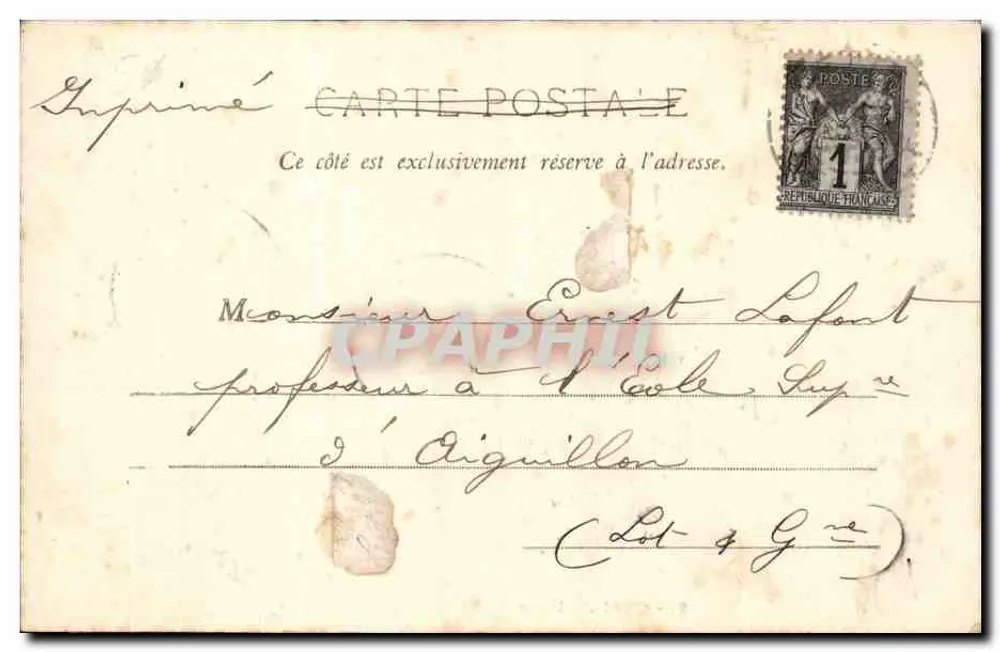 Quai de Bosc — Cetate, 12 de agosto de 1901 — editor não identificado, n° 9 - Verso