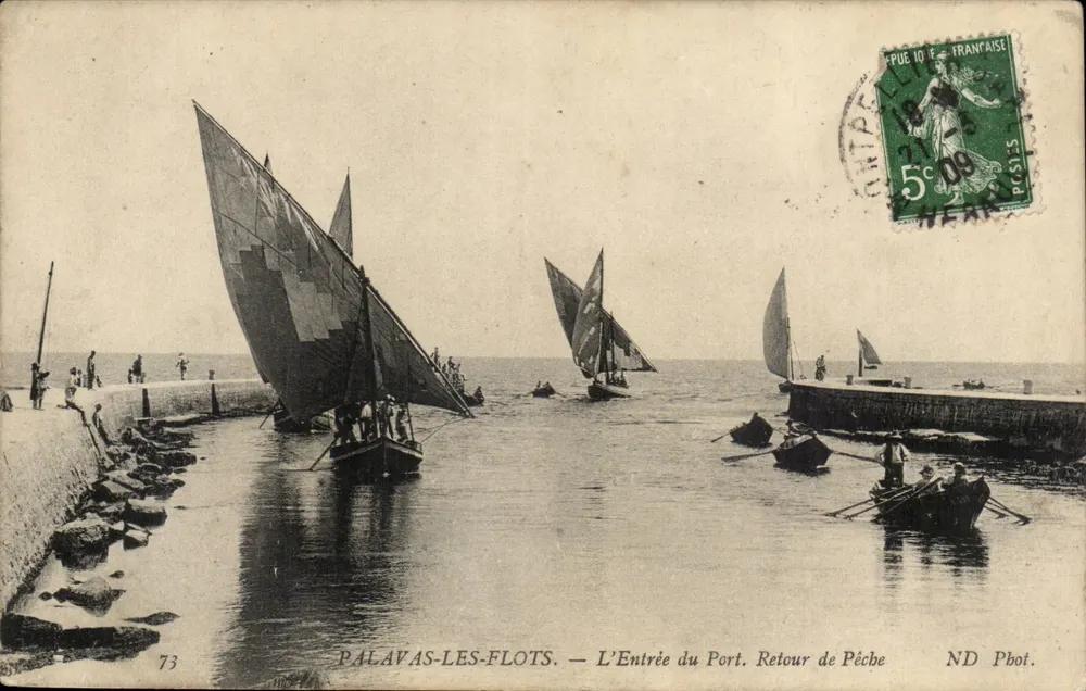 Palavas-les-Flots — Der Eingang zum Hafen. Rückkehr vom Fischen — ND Pbot. - Vorderseite