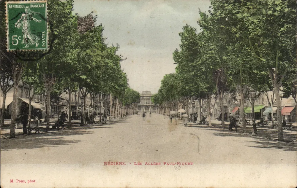 Béziers - Les Allées Paul-Riquet — M. Pons, phot. - Vorderseite
