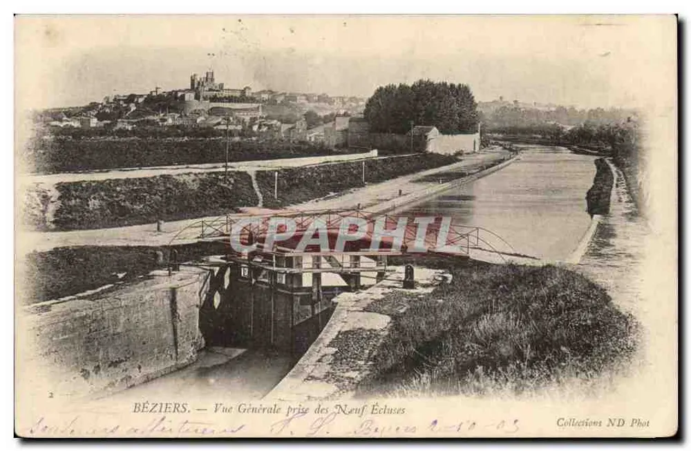 Béziers — Vista Geral tirada das Nove Cachoeiras — Coleções ND Phot - Frente