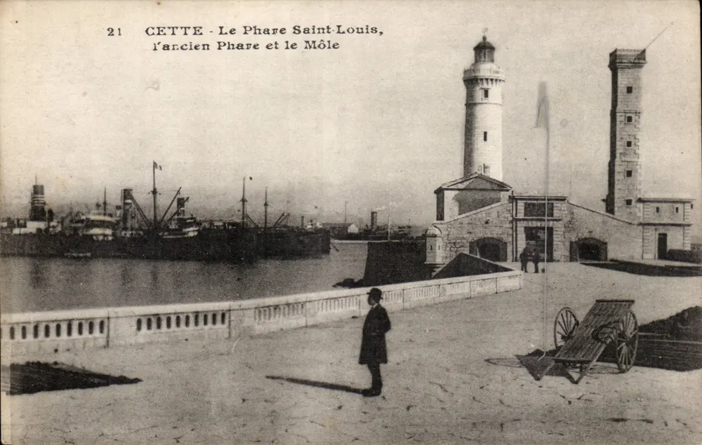 CETTE - Der Leuchtturm Saint-Louis, der alte Leuchtturm und der Mole - Vorderseite