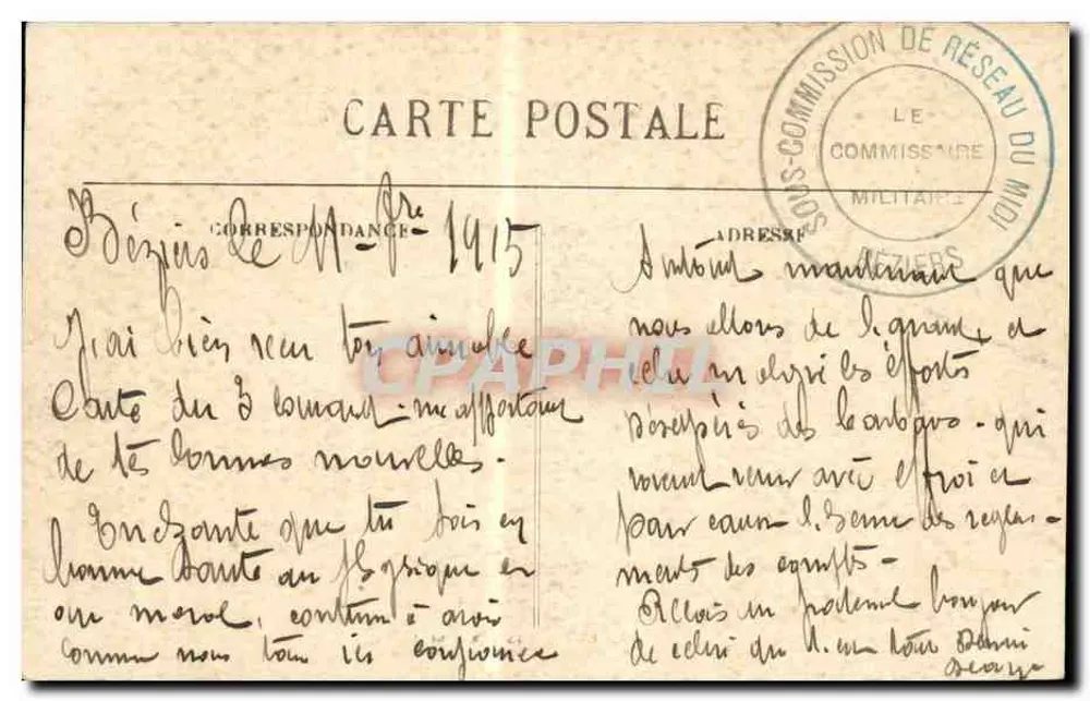 Béziers — As Margens do Ore — Mazet Pons, Héziers - Verso