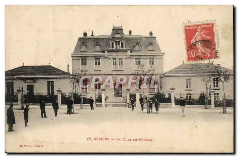 Béziers — O Quartel Geral — M. Pons, Béziers - Frente