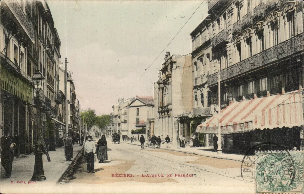 Béziers - L' Avenue de Pézenas — M. Pons, fot. - Recto