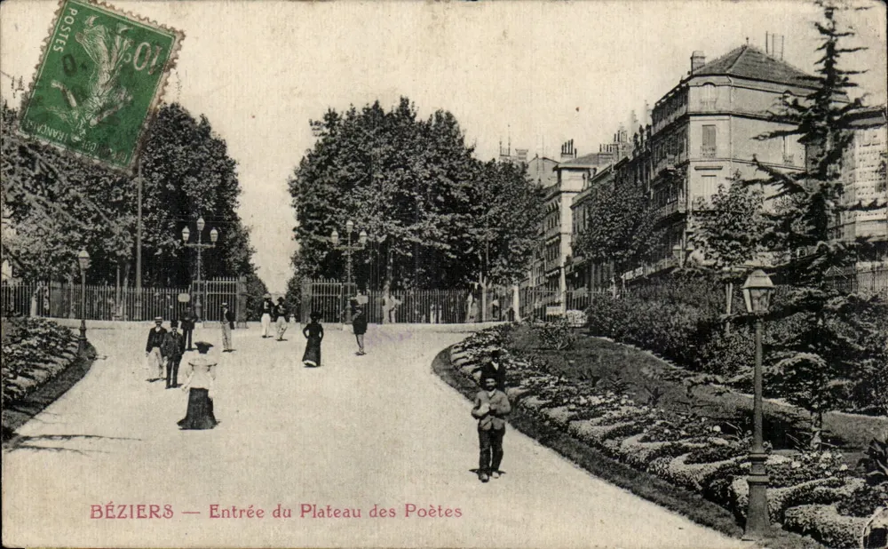 Béziers — Eingang zum Plateau des Poètes — unbekannter Verleger - Vorderseite