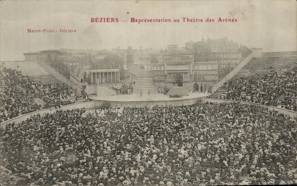 Béziers — Representación en el Teatro de las Arenas — Mazet-Pons - Anverso