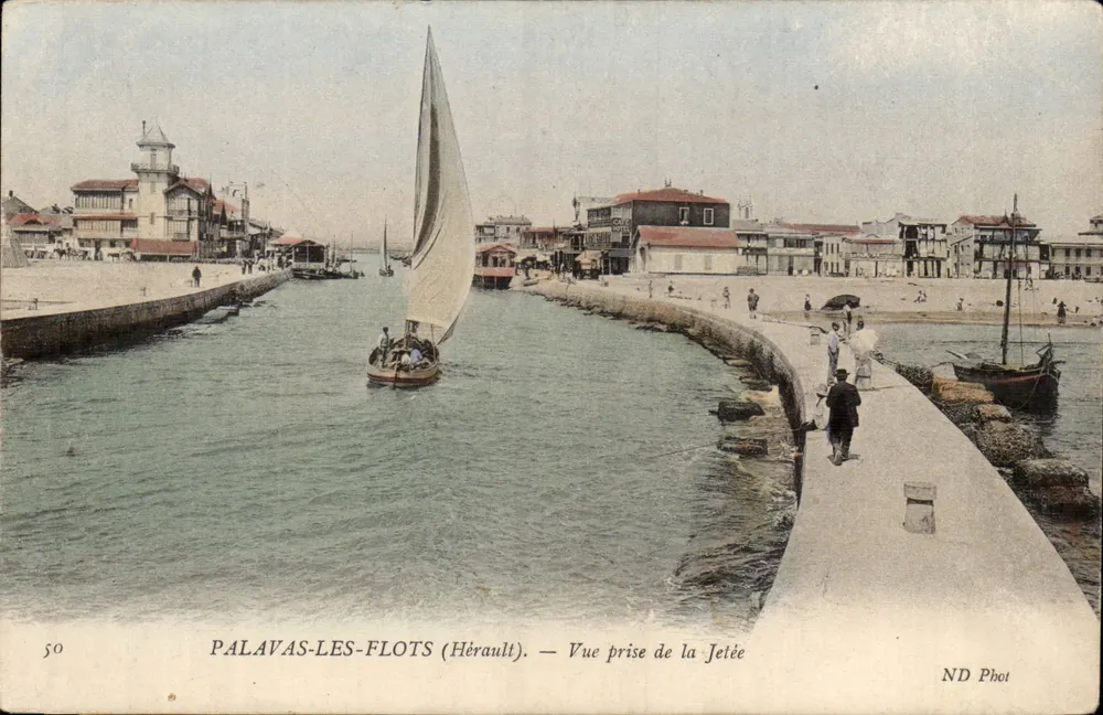 Palavas-les-Flots (Hérault) — Vista tirada da Dique — ND Phot, n°50 - Frente