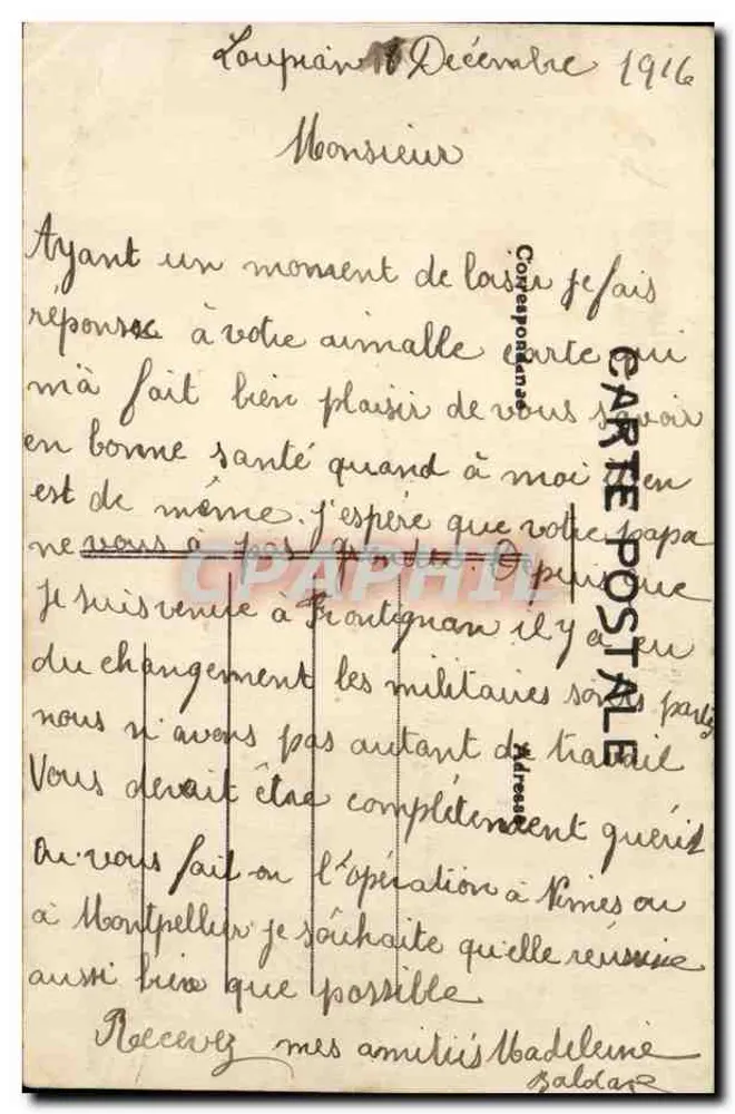 Béziers — Rua Nacional — Mazéol-Pons, Béziers - Verso