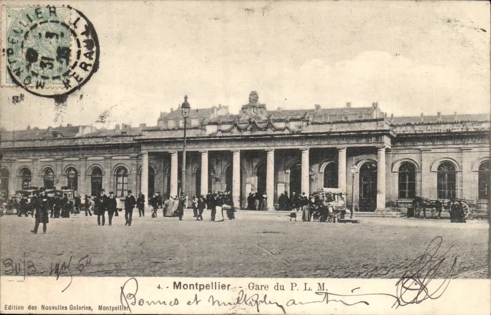 Montpellier - Estação do P. L. M. — Edição das Novas Galerias, Montpellier, n°4 - Frente