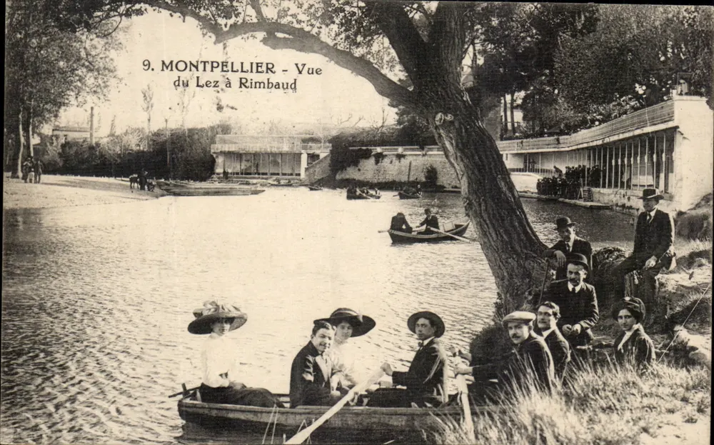 Montpellier - Vista do Lez em Rimbaud — Fototipia A. Bardou, n°9 - Frente