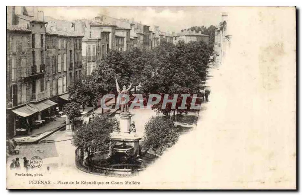 Pézenas — Place de la République und Cours Molière — Pendariès phot. - Vorderseite