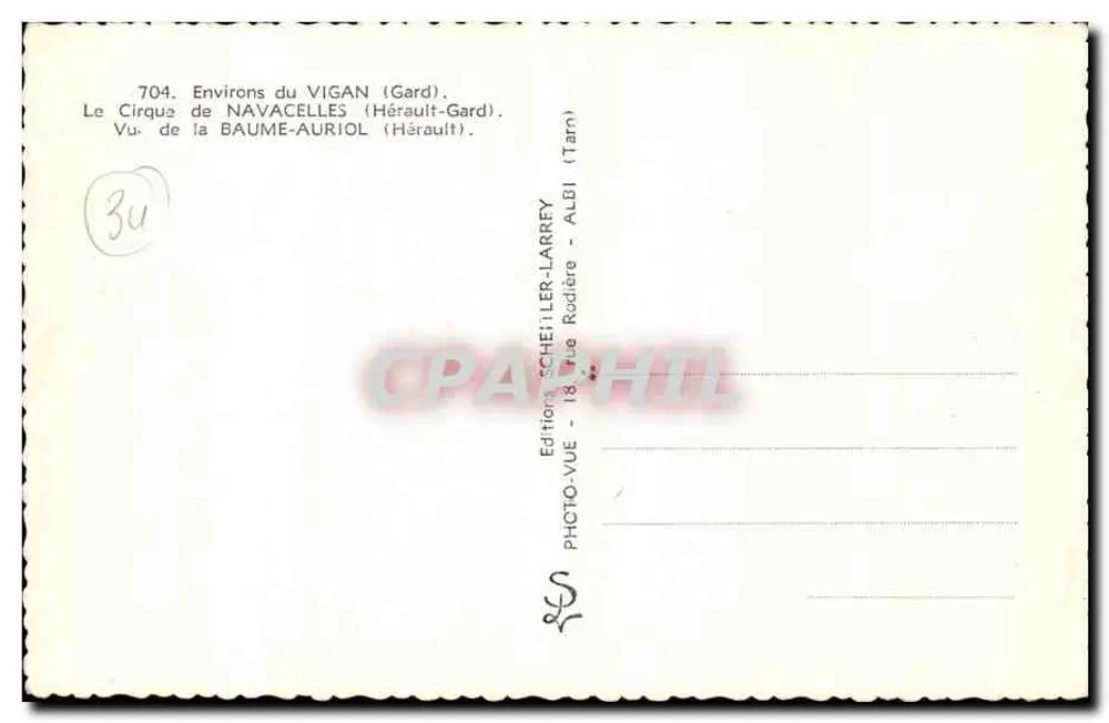 Der Cirque de Navacelles — Ansicht von La Baume-Auriol — Editions Scheitler-Ler-Larrey - Rückseite
