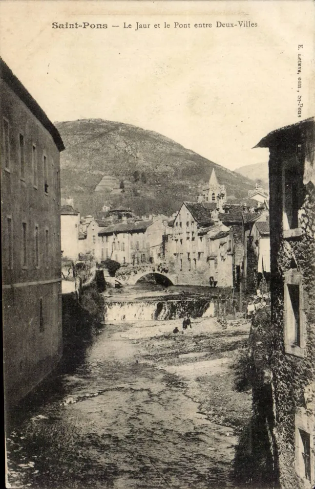 Saint-Pons — Ansicht des Jaur und der Brücke zwischen Deux-Villes — E. Lettre, GUIL, 34-2033 - Vorderseite