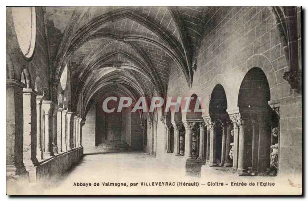 Abtei Valmagne, von VILLEVEYRAC (Hérault) — Klausur — Eingang zur Kirche - Vorderseite