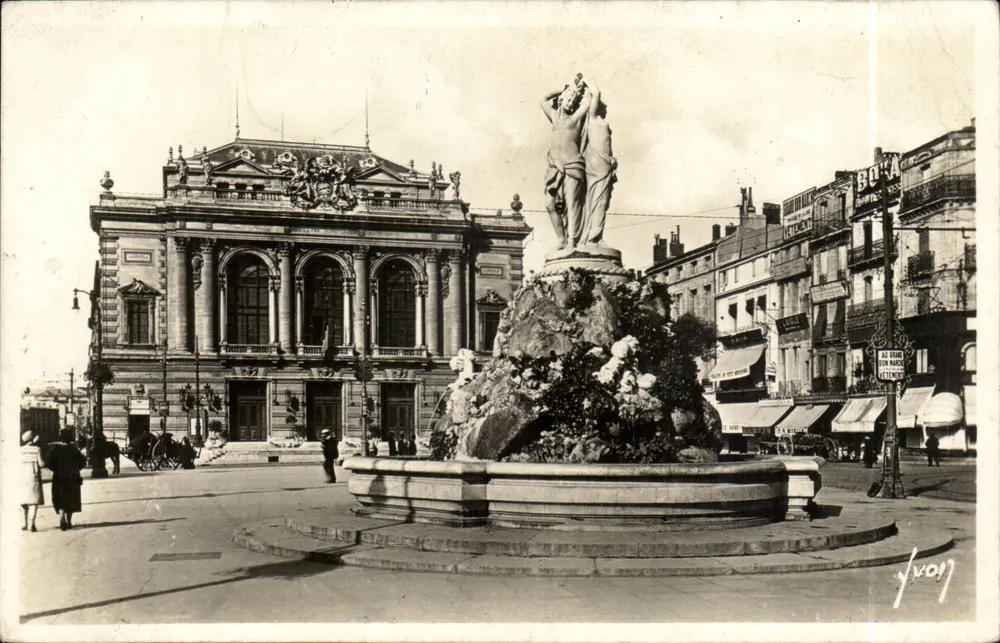 Montpellier (Hérault) — Das Theater und die Fontaine des Trois-Grâces — Éditions d'Art Marrel - Vorderseite