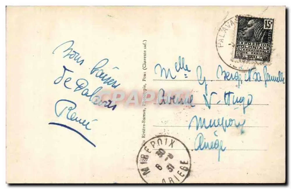 Palavas-les-Flots - O Casino — editor desconhecido, n° 6244 - Verso