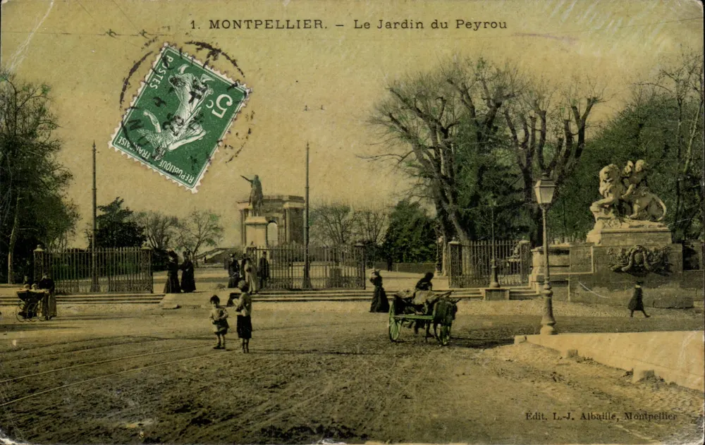 Montpellier — O Jardim do Peyrou — Edit. L.-J. Albaillie, Montpellier - Frente