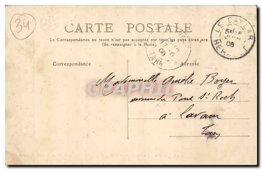Le Caylar — A Praça e o Sino — L. Froment, fot. Tarn - Verso