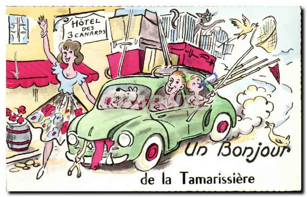 Ein Gruß von La Tamarissière — Hotel des 3 Canards — Verlag Gaby - Vorderseite