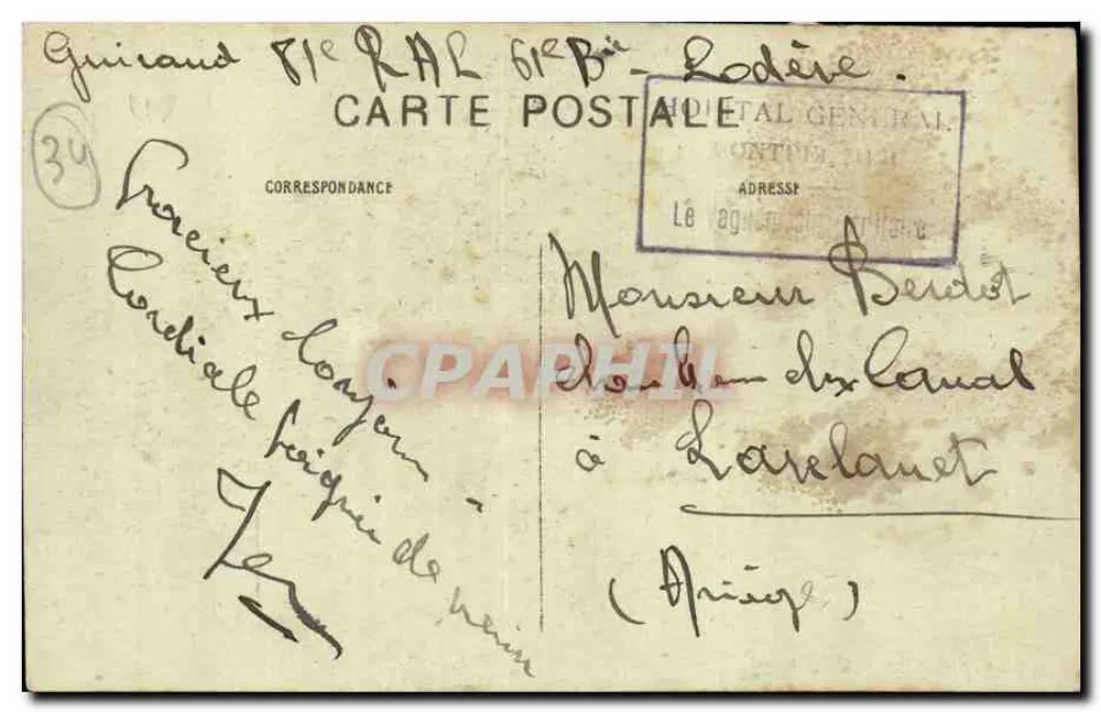 Montpellier — A Estação dos Viajantes — Editor Colin frères - Verso
