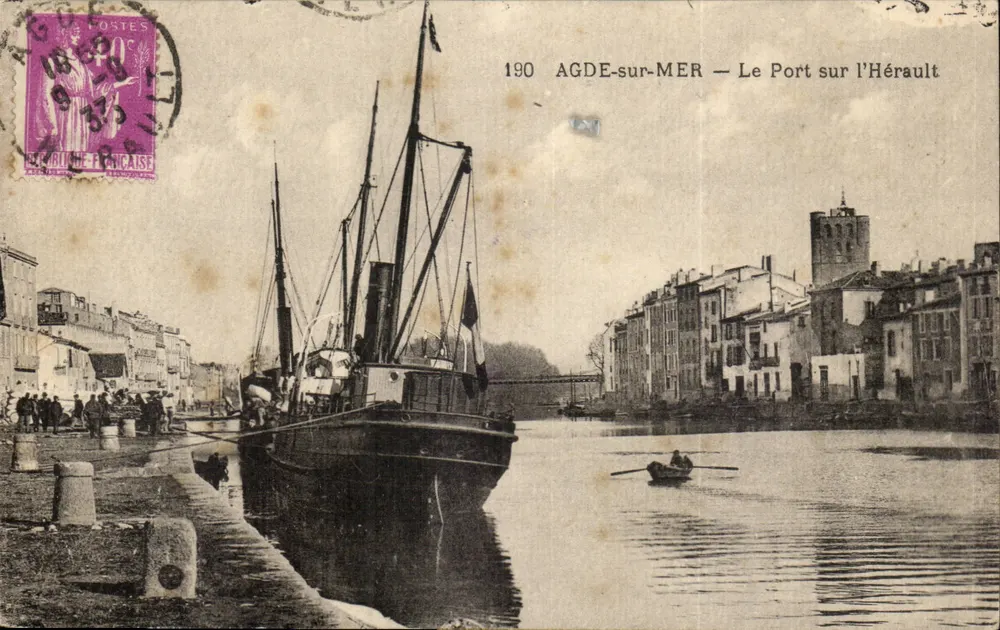 Agde-sur-Mer — O Porto sobre o Hérault — Editor: L'Éditeur Français, n°190 - Frente