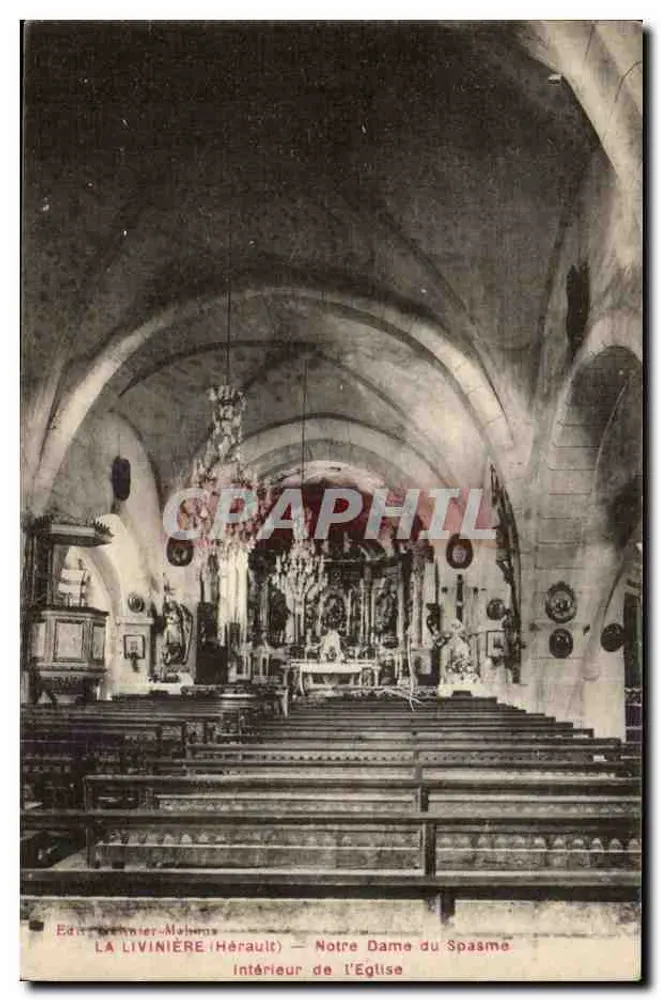 La Livinière (Hérault) — Innenansicht der Kirche Notre-Dame du Spasme — Edition Delannier-Mahons - Vorderseite