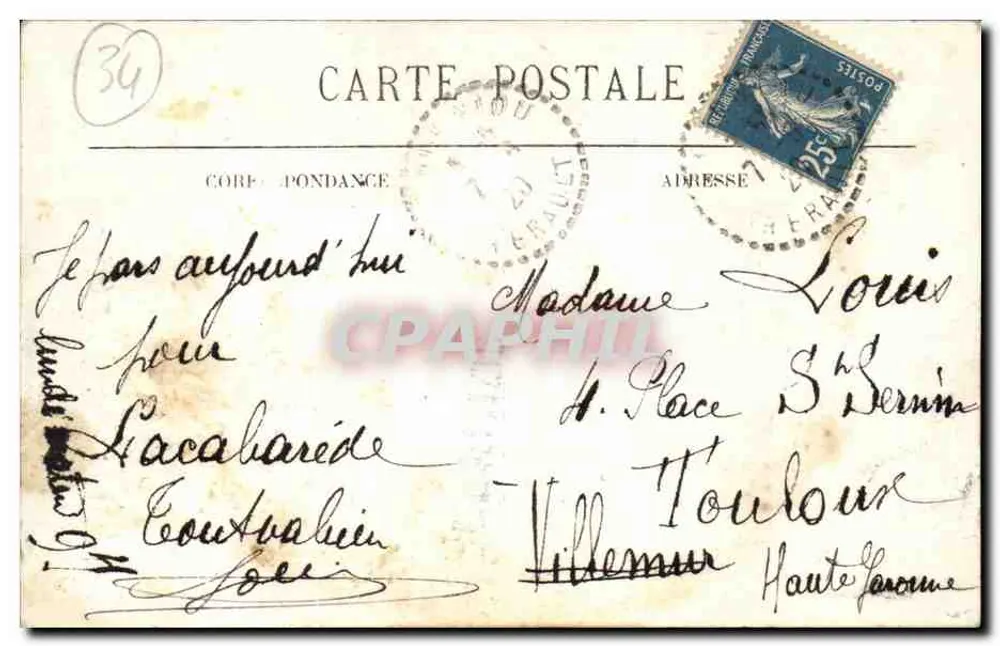 Courniou — Vista Geral — Editor St Pons - Verso