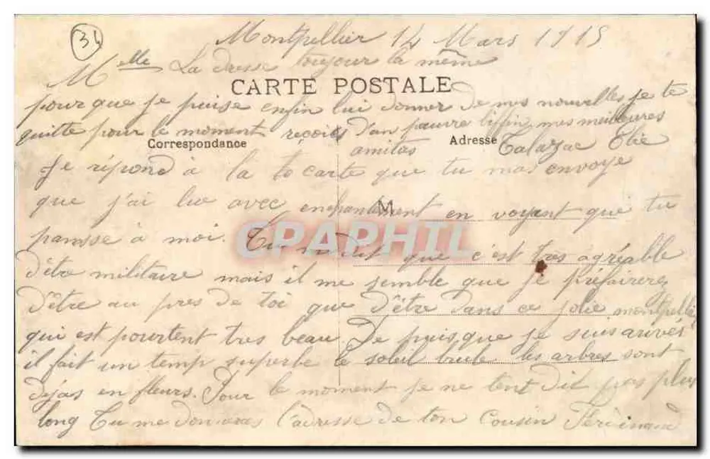 Montpellier - O Teatro — editor desconhecido, n° 622 - Verso