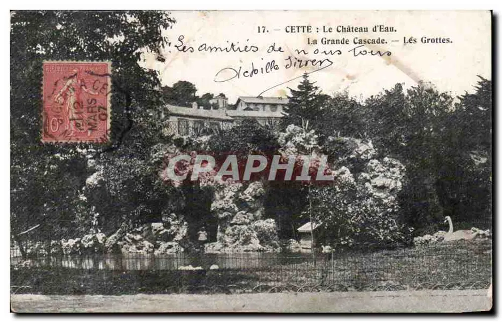 Dieses: Schloss Wasser. Die Große Wasserfall. — Die Höhlen. - Vorderseite