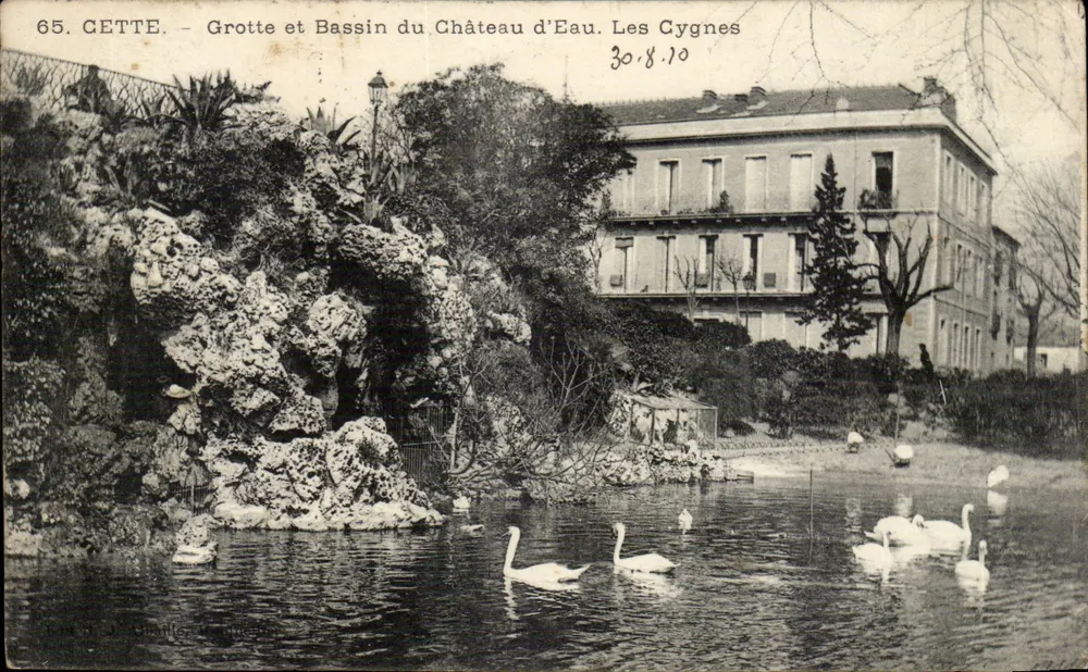 Dieses. — Höhle und Becken des Château d'Eau. Die Schwäne — Verlag: C. D. H. (Nr. 65) - Vorderseite