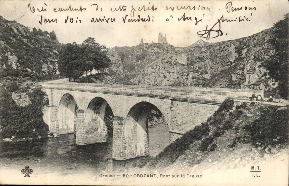 Crozant — Ponte sobre a Creuse — M.T. I.L. - Frente